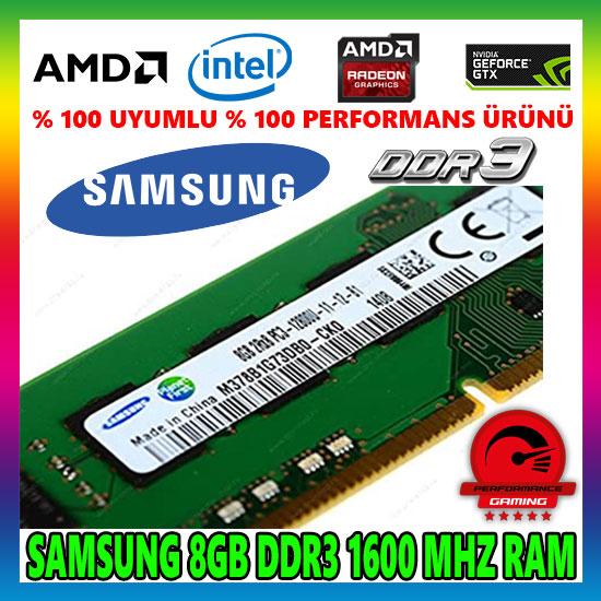 SAMSUNG 8 GB DDR3 1600 MHz Masaüstü PC Bellek RAM SAMSUNG 8 GB DDR3 1600 MHz Masaüstü PC Bellek RAM